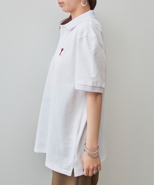SETUP7（セットアップセブン）の「【AMI PARIS】AMI PK HALF POLO-SHIRTS（ポロシャツ・メンズ・ブラック/ホワイト・S/M/L/XL）」の6枚目の写真