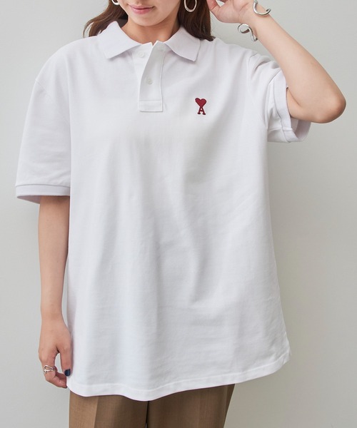 SETUP7（セットアップセブン）の「【AMI PARIS】AMI PK HALF POLO-SHIRTS（ポロシャツ・メンズ・ブラック/ホワイト・S/M/L/XL）」の4枚目の写真