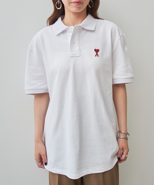 SETUP7（セットアップセブン）の「【AMI PARIS】AMI PK HALF POLO-SHIRTS（ポロシャツ・メンズ・ブラック/ホワイト・S/M/L/XL）」の5枚目の写真