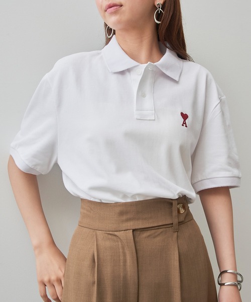 SETUP7（セットアップセブン）の「【AMI PARIS】AMI PK HALF POLO-SHIRTS（ポロシャツ・メンズ・ブラック/ホワイト・S/M/L/XL）」の14枚目の写真