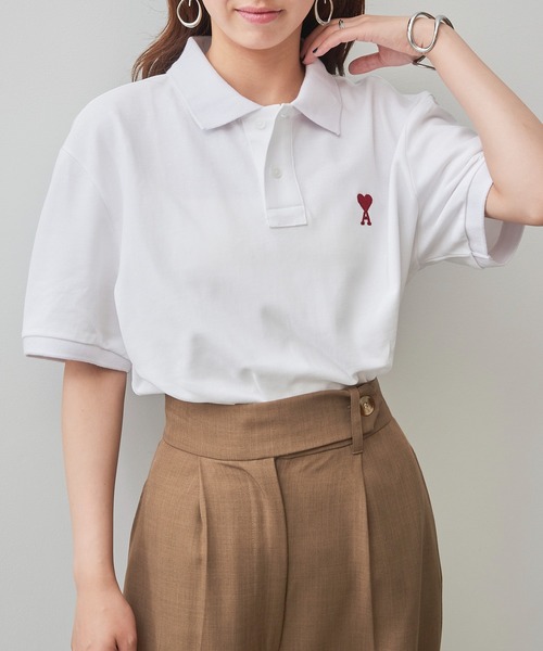SETUP7（セットアップセブン）の「【AMI PARIS】AMI PK HALF POLO-SHIRTS（ポロシャツ・メンズ・ブラック/ホワイト・S/M/L/XL）」の16枚目の写真