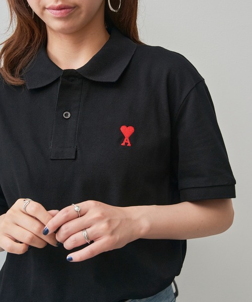 SETUP7（セットアップセブン）の「【AMI PARIS】AMI PK HALF POLO-SHIRTS（ポロシャツ・メンズ・ブラック/ホワイト・S/M/L/XL）」の11枚目の写真