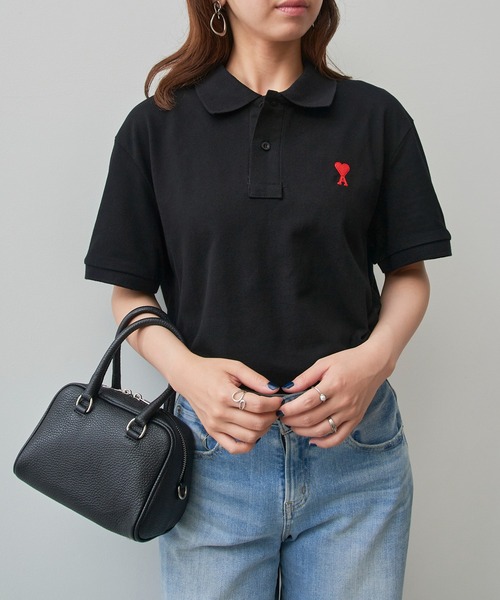 SETUP7（セットアップセブン）の「【AMI PARIS】AMI PK HALF POLO-SHIRTS（ポロシャツ・メンズ・ブラック/ホワイト・S/M/L/XL）」の17枚目の写真