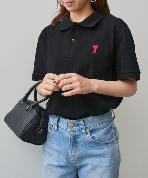 SETUP7（セットアップセブン）の「【AMI PARIS】AMI PK HALF POLO-SHIRTS（ポロシャツ・メンズ・ブラック/ホワイト・S/M/L/XL）」の18枚目の写真