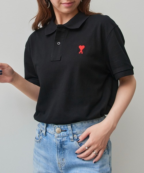 SETUP7（セットアップセブン）の「【AMI PARIS】AMI PK HALF POLO-SHIRTS（ポロシャツ・メンズ・ブラック/ホワイト・S/M/L/XL）」の19枚目の写真