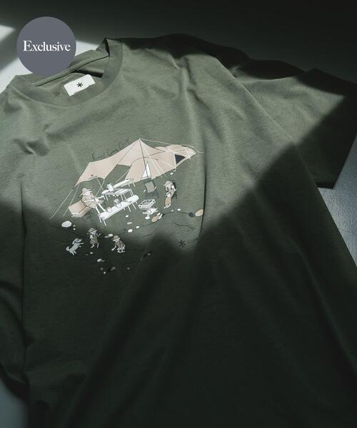 Snow Peak（スノーピーク）の「『別注』Snow Peak Apparel×DOORS　WA/AC FAMILY CAMP T-SHIRTS（Tシャツ/カットソー・メンズ・チャコールグレー/ブラウン/カーキ/ホワイト・MEDIUM/LARGE/X-LARGE）」の4枚目の写真