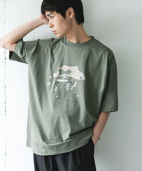 Snow Peak（スノーピーク）の「『別注』Snow Peak Apparel×DOORS　WA/AC FAMILY CAMP T-SHIRTS（Tシャツ/カットソー・メンズ・チャコールグレー/ブラウン/カーキ/ホワイト・MEDIUM/LARGE/X-LARGE）」の18枚目の写真