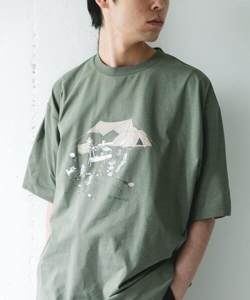 Snow Peak（スノーピーク）の「『別注』Snow Peak Apparel×DOORS　WA/AC FAMILY CAMP T-SHIRTS（Tシャツ/カットソー・メンズ・チャコールグレー/ブラウン/カーキ/ホワイト・MEDIUM/LARGE/X-LARGE）」の20枚目の写真