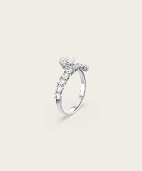 SWAROVSKI（スワロフスキー）の「【公式】【スワロフスキー】Matrix オープンリング, ラウンドカット, ホワイト, ロジウム・プレーティング（リング・レディース・シルバー系・50/55/52）」の3枚目の写真
