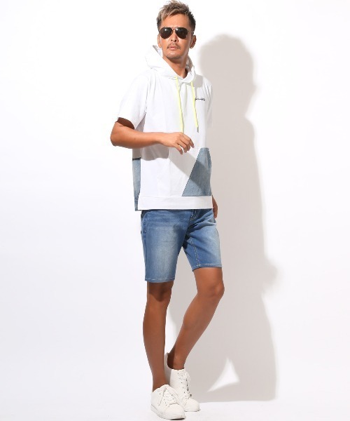 LUXSTYLE(ラグスタイル)の「接触冷感デニムショートパンツ(デニムパンツ・メンズ・ワンウォッシュ/ブルー系その他/ブルー/インディゴブルー・XXL/L/M/XL)」の14枚目の写真