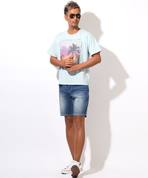 LUXSTYLE(ラグスタイル)の「接触冷感デニムショートパンツ(デニムパンツ・メンズ・ワンウォッシュ/ブルー系その他/ブルー/インディゴブルー・XXL/L/M/XL)」の5枚目の写真