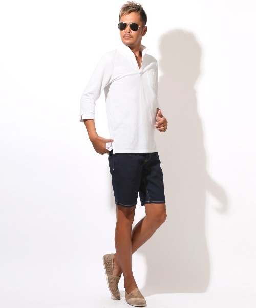 LUXSTYLE(ラグスタイル)の「接触冷感デニムショートパンツ(デニムパンツ・メンズ・ワンウォッシュ/ブルー系その他/ブルー/インディゴブルー・XXL/L/M/XL)」の8枚目の写真