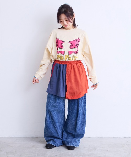 MARKEY'S(マーキーズ)の「ワッフルサテンリメイクスカート/おとな(スカート・レディース・ブラック/ワインレッド/ブラウン・160cm)」の1枚目の写真