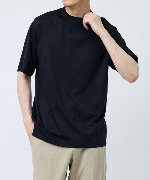 JUN STANDARD PICKS(ジュンスタンダードピックス)の「シルクブレンドバックハイネック(Tシャツ/カットソー・メンズ・ブラック/ベージュ/ホワイト系その他2・S/M/LL/L)」の1枚目の写真