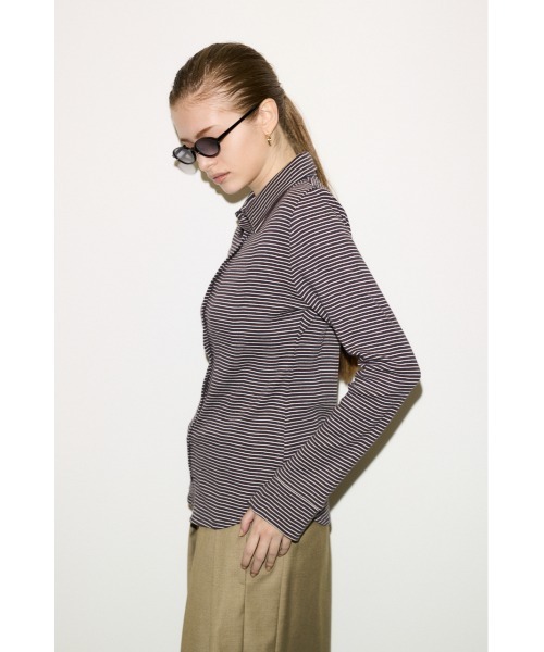 THROW by SLY(スローバイスライ)の「MillerxTHROW SHTHROW ミラースローシャツ 夏服 秋服(シャツ/ブラウス・レディース・ブラウン系その他2/パープル系その他・FREE)」の9枚目の写真