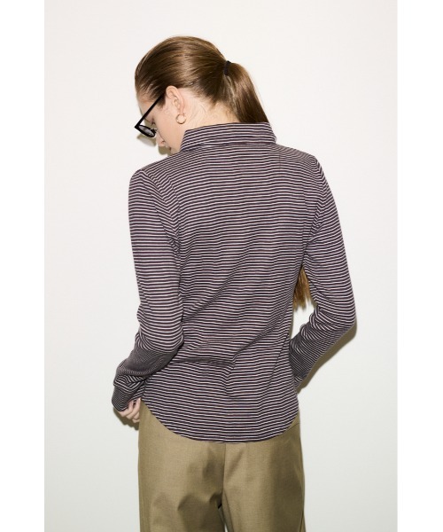THROW by SLY(スローバイスライ)の「MillerxTHROW SHTHROW ミラースローシャツ 夏服 秋服(シャツ/ブラウス・レディース・ブラウン系その他2/パープル系その他・FREE)」の10枚目の写真