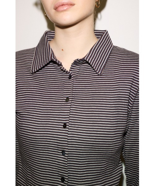 THROW by SLY(スローバイスライ)の「MillerxTHROW SHTHROW ミラースローシャツ 夏服 秋服(シャツ/ブラウス・レディース・ブラウン系その他2/パープル系その他・FREE)」の11枚目の写真