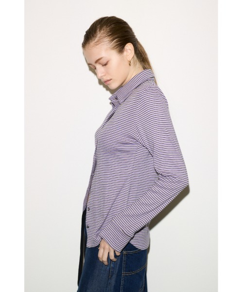 THROW by SLY(スローバイスライ)の「MillerxTHROW SHTHROW ミラースローシャツ 夏服 秋服(シャツ/ブラウス・レディース・ブラウン系その他2/パープル系その他・FREE)」の5枚目の写真