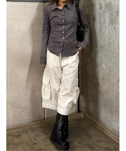 THROW by SLY(スローバイスライ)の「MillerxTHROW SHTHROW ミラースローシャツ 夏服 秋服(シャツ/ブラウス・レディース・ブラウン系その他2/パープル系その他・FREE)」の15枚目の写真