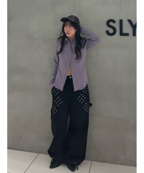 THROW by SLY(スローバイスライ)の「MillerxTHROW SHTHROW ミラースローシャツ 夏服 秋服(シャツ/ブラウス・レディース・ブラウン系その他2/パープル系その他・FREE)」の18枚目の写真