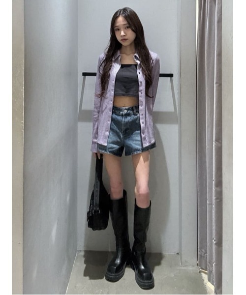 THROW by SLY(スローバイスライ)の「MillerxTHROW SHTHROW ミラースローシャツ 夏服 秋服(シャツ/ブラウス・レディース・ブラウン系その他2/パープル系その他・FREE)」の19枚目の写真
