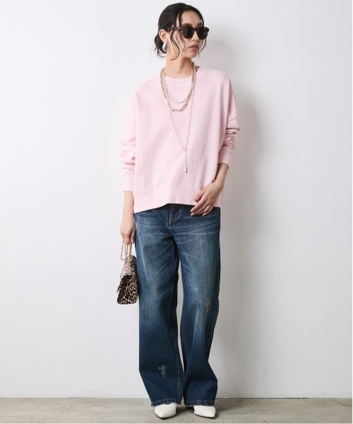 CHIC STYLE(シックスタイル)の「綿100%ワイドストレートデニムパンツ<大きいサイズ有>シックスタイル(その他パンツ・レディース・ネイビー系/ブルー系・73/84/80/76/106/98/96/92/88)」の14枚目の写真