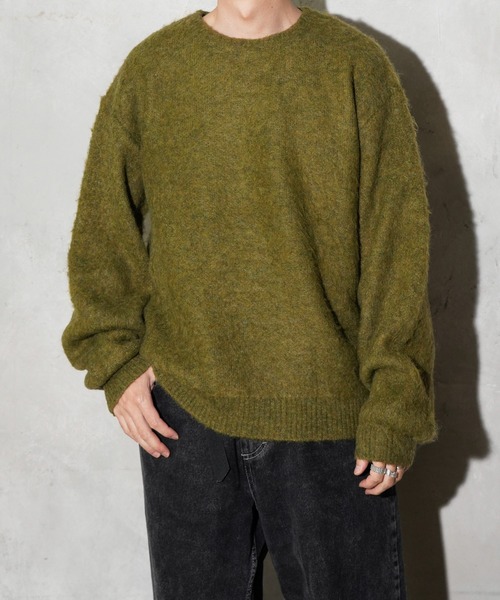 TOWNCRAFT（タウンクラフト）の「TOWNCRAFT / タウンクラフト MOHAIR SHAGGY CREW SWEATER モヘア シャギークルーネックセーター（ニット/セーター・メンズ・グレー/ブラウン/レッド/ブラック/イエロー/グリーン/オリーブ・SMALL/MEDIUM/LARGE）」の14枚目の写真