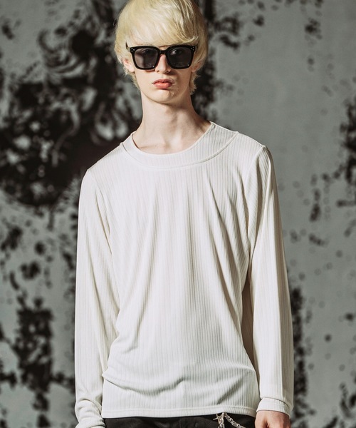 NO ID.(ノーアイディ)の「【NO ID.】Irregular Neck Pullover / イレギュラーネックPO(Tシャツ/カットソー・メンズ・ホワイト/ブラック/グレー・1/2)」の2枚目の写真