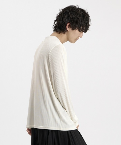 NO ID.(ノーアイディ)の「【NO ID.】Irregular Neck Pullover / イレギュラーネックPO(Tシャツ/カットソー・メンズ・ホワイト/ブラック/グレー・1/2)」の4枚目の写真