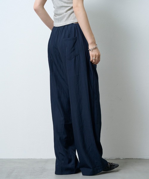 NUJOH(ヌゾ)の「Linen Touch Double Waist Wide Pants / リネンタッチダブルウエストワイドパンツ(その他パンツ・レディース・ネイビー/ブラック・FREE)」の15枚目の写真