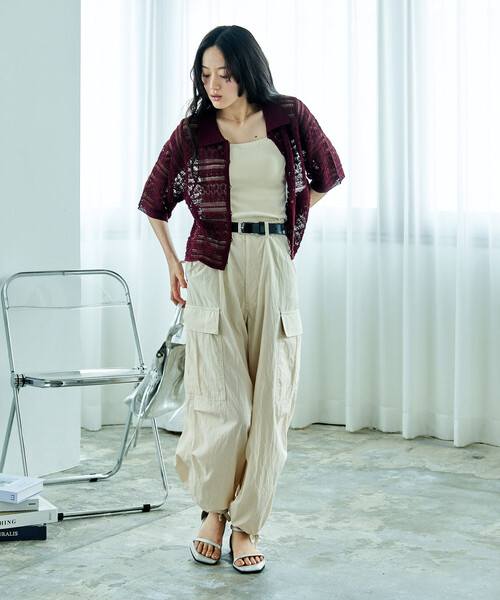 FREAK'S STORE(フリークスストア)の「パラシュートパンツ(その他パンツ・レディース・オフホワイト/キャメル/ブラック・フリ-)」の9枚目の写真