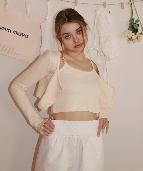mieya mieya(ミーヤミーヤ)の「【mieya mieya】CANDY COLOR ENSEMBLE/キャンディーカラーアンサンブル(アンサンブル・レディース・ミント/ホワイト/レモンイエロー・FREE)」の5枚目の写真