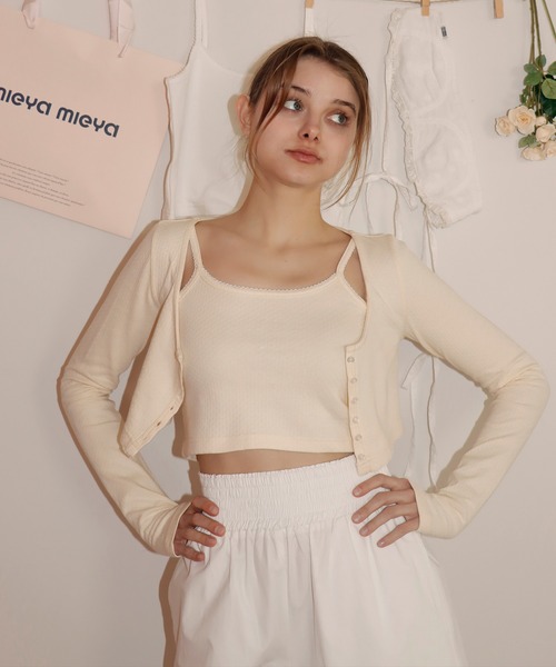 mieya mieya(ミーヤミーヤ)の「【mieya mieya】CANDY COLOR ENSEMBLE/キャンディーカラーアンサンブル(アンサンブル・レディース・ミント/ホワイト/レモンイエロー・FREE)」の6枚目の写真