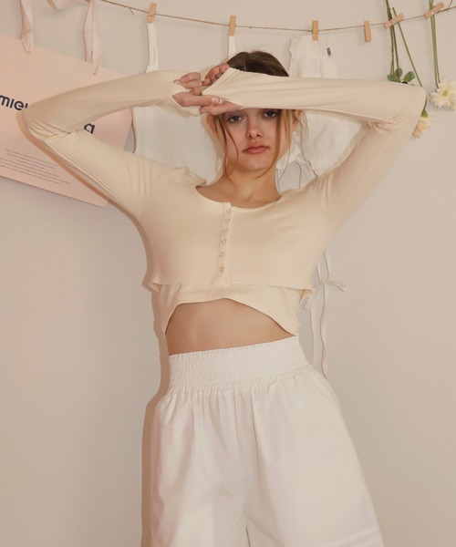 mieya mieya(ミーヤミーヤ)の「【mieya mieya】CANDY COLOR ENSEMBLE/キャンディーカラーアンサンブル(アンサンブル・レディース・ミント/ホワイト/レモンイエロー・FREE)」の8枚目の写真