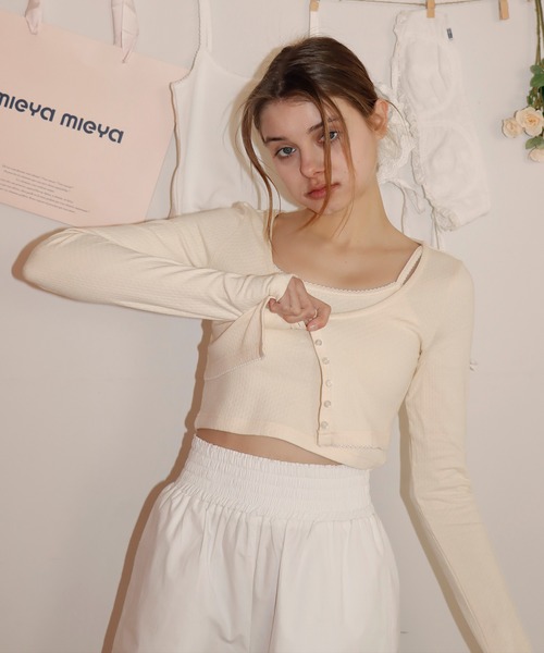 mieya mieya(ミーヤミーヤ)の「【mieya mieya】CANDY COLOR ENSEMBLE/キャンディーカラーアンサンブル(アンサンブル・レディース・ミント/ホワイト/レモンイエロー・FREE)」の11枚目の写真