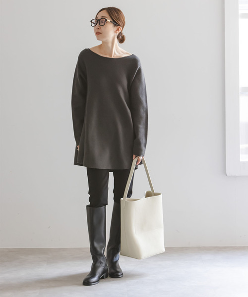 INNUE(イヌエ)の「《追加3》INNUE/イヌエ レザートートBAG(トートバッグ・レディース・チャコールグレー/ブラック/アイボリー・FREE)」の6枚目の写真