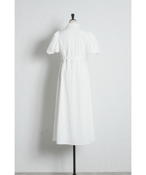 tocco closet(トッコ クローゼット)の「【ZOZO限定】ベルト付きドットジャガードアシンメトリーフリル装飾シャツワンピース(ワンピース・レディース・オフホワイト/ペールイエロー・M)」の20枚目の写真