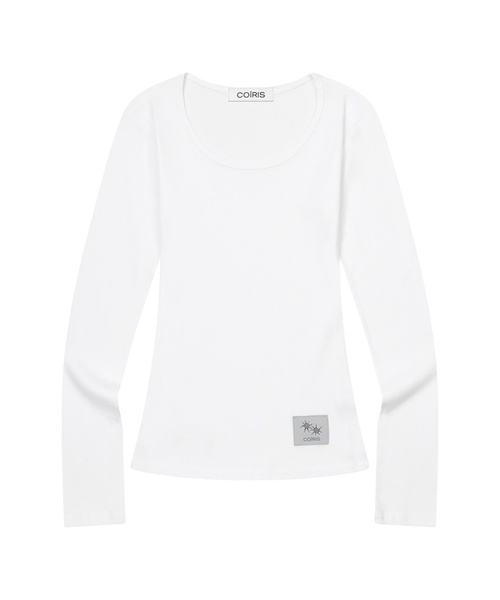 COIRIS(コイリス)の「デルキ ミディ ロングスリーブTシャツ (4カラー)(Tシャツ/カットソー・レディース・グレー/ホワイト/ブラック/ベージュ・FREE)」の2枚目の写真