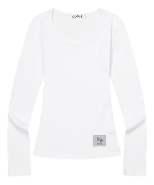 COIRIS(コイリス)の「デルキ ミディ ロングスリーブTシャツ (4カラー)(Tシャツ/カットソー・レディース・グレー/ホワイト/ブラック/ベージュ・FREE)」の8枚目の写真