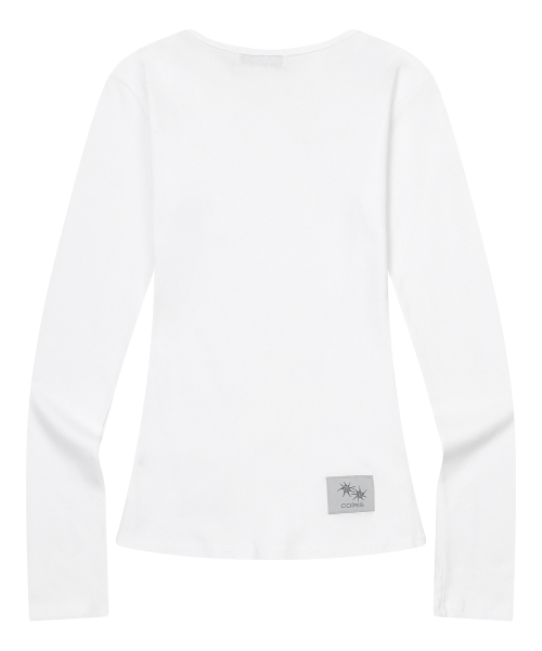 COIRIS(コイリス)の「デルキ ミディ ロングスリーブTシャツ (4カラー)(Tシャツ/カットソー・レディース・グレー/ホワイト/ブラック/ベージュ・FREE)」の9枚目の写真