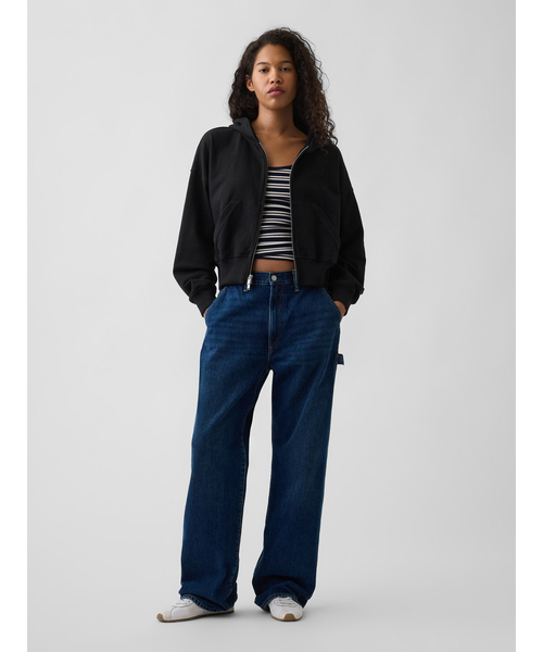 GAP（ギャップ）の「フレンチテリー GAP NYC オーバーサイズ ジップアップパーカー（パーカー・レディース・ブラウン/ブラック/グレー・XS/L/M/S/XXS/XL）」の12枚目の写真