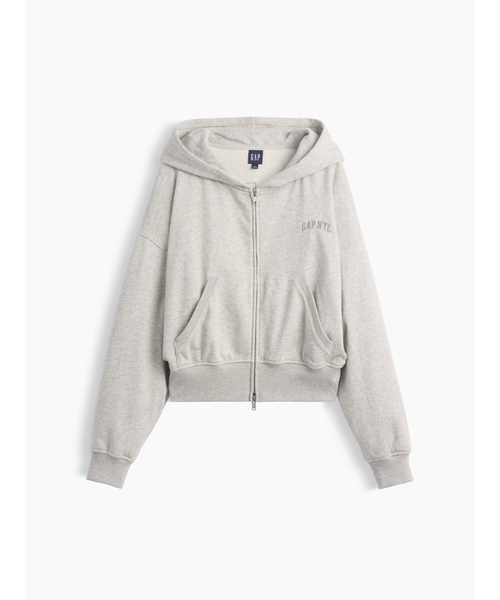 GAP（ギャップ）の「フレンチテリー GAP NYC オーバーサイズ ジップアップパーカー（パーカー・レディース・ブラウン/ブラック/グレー・XS/L/M/S/XXS/XL）」の13枚目の写真