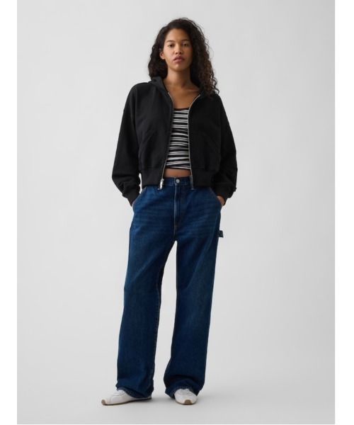 GAP（ギャップ）の「フレンチテリー GAP NYC オーバーサイズ ジップアップパーカー（パーカー・レディース・ブラウン/ブラック/グレー・XS/L/M/S/XXS/XL）」の6枚目の写真