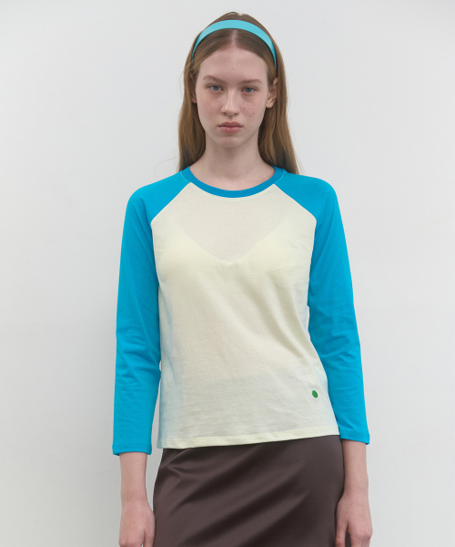 Majournee(マジョネ)の「SINGLE RAGLAN T-SHIRT_MINT/BLUE(Tシャツ/カットソー・レディース・その他・FREE)」の1枚目の写真