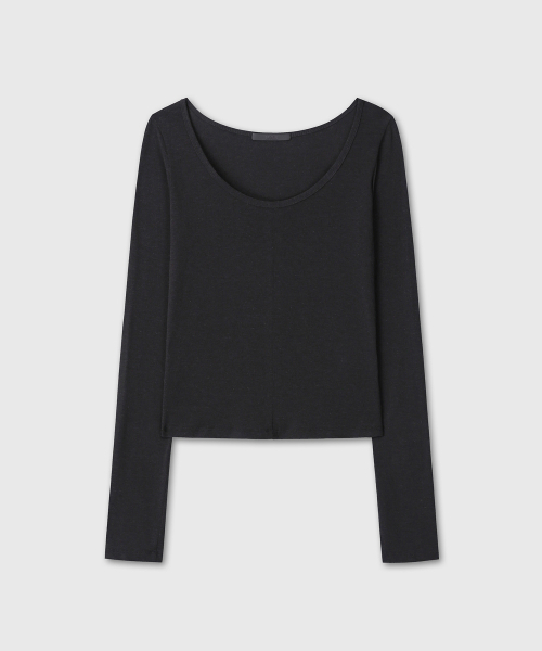 DIVEIN WOMEN(ダイブイン ウーマン)の「U-NECK LONG SLEEVE (BLACK)(Tシャツ/カットソー・レディース・その他・1/2)」の2枚目の写真