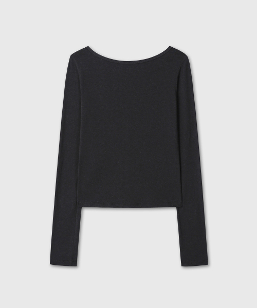 DIVEIN WOMEN(ダイブイン ウーマン)の「U-NECK LONG SLEEVE (BLACK)(Tシャツ/カットソー・レディース・その他・1/2)」の3枚目の写真