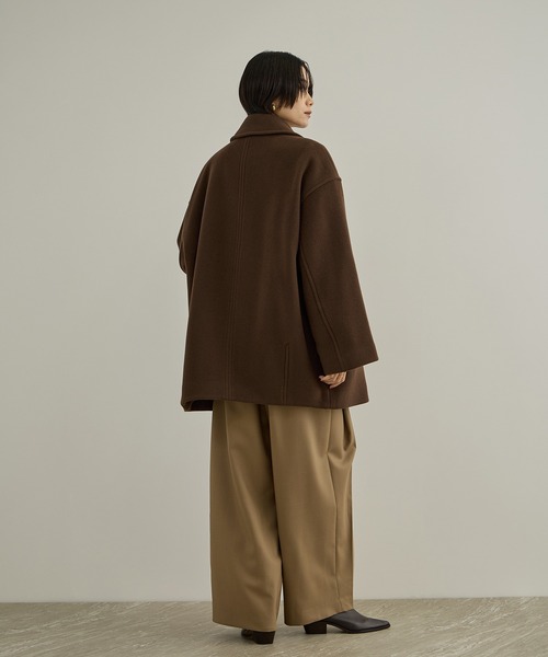 SALON adam et rope'(サロン アダム エ ロペ)の「【WEB限定】FABRICA ダブルクロスPコート(ピーコート・レディース・カーキ/グレー/ブラウン/ネイビー・M/S)」の9枚目の写真