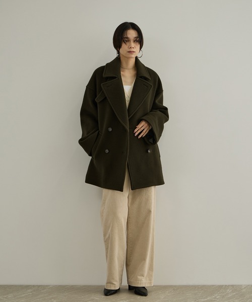 SALON adam et rope'(サロン アダム エ ロペ)の「【WEB限定】FABRICA ダブルクロスPコート(ピーコート・レディース・カーキ/グレー/ブラウン/ネイビー・M/S)」の10枚目の写真
