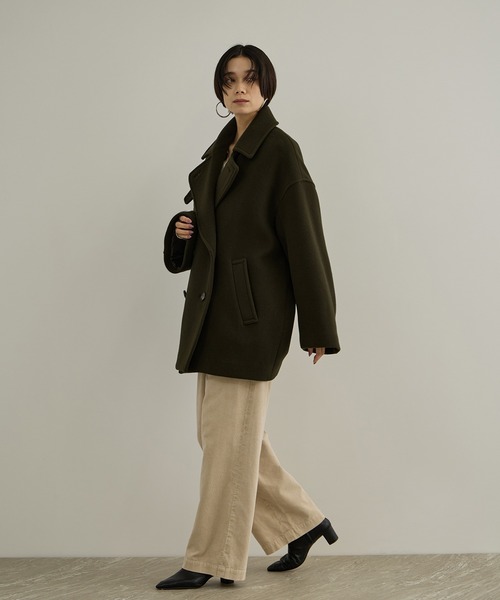 SALON adam et rope'(サロン アダム エ ロペ)の「【WEB限定】FABRICA ダブルクロスPコート(ピーコート・レディース・カーキ/グレー/ブラウン/ネイビー・M/S)」の11枚目の写真