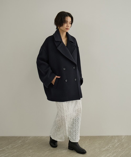 SALON adam et rope'(サロン アダム エ ロペ)の「【WEB限定】FABRICA ダブルクロスPコート(ピーコート・レディース・カーキ/グレー/ブラウン/ネイビー・M/S)」の12枚目の写真